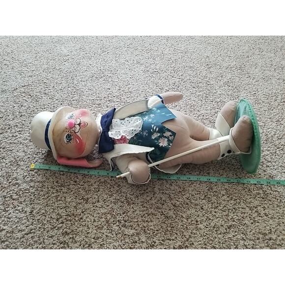 Vintage 1992 Annalee Doll 21” Easter Spring Parade Mr. Bunny Rabbit Hat Bow Tie - Picture 9 of 10